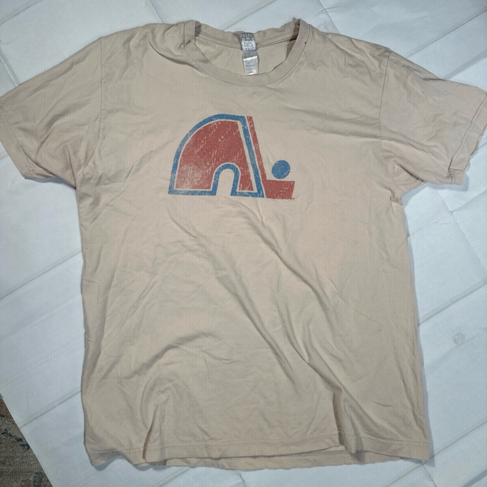 Vintage Rare Quebec Nordiques NHL 90s Shirt Large 100% Cotton Made In Korea